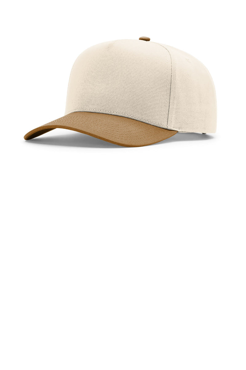 Richardson Full Fabric 5-Panel Champ - Cream/ Cream/ Caramel