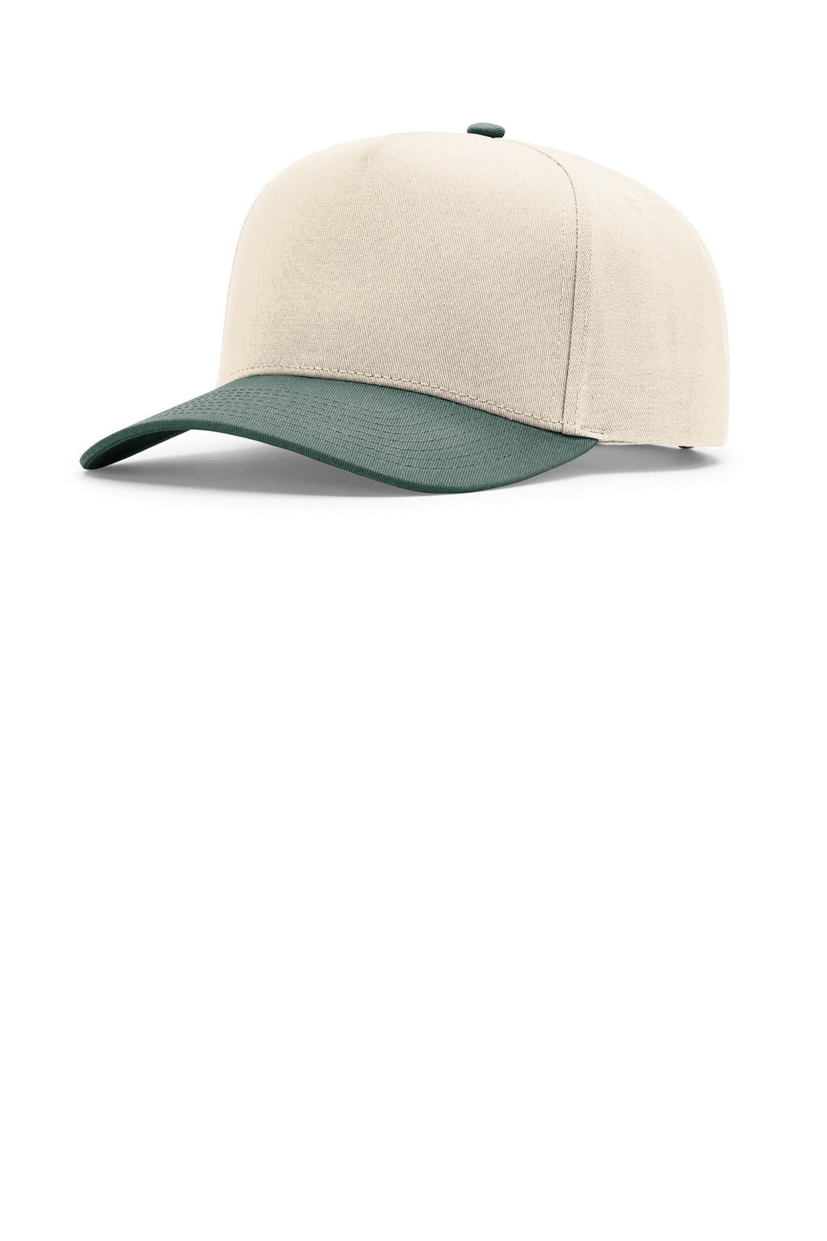 Richardson Full Fabric 5-Panel Champ - Cream/ Cream/ Dark Green