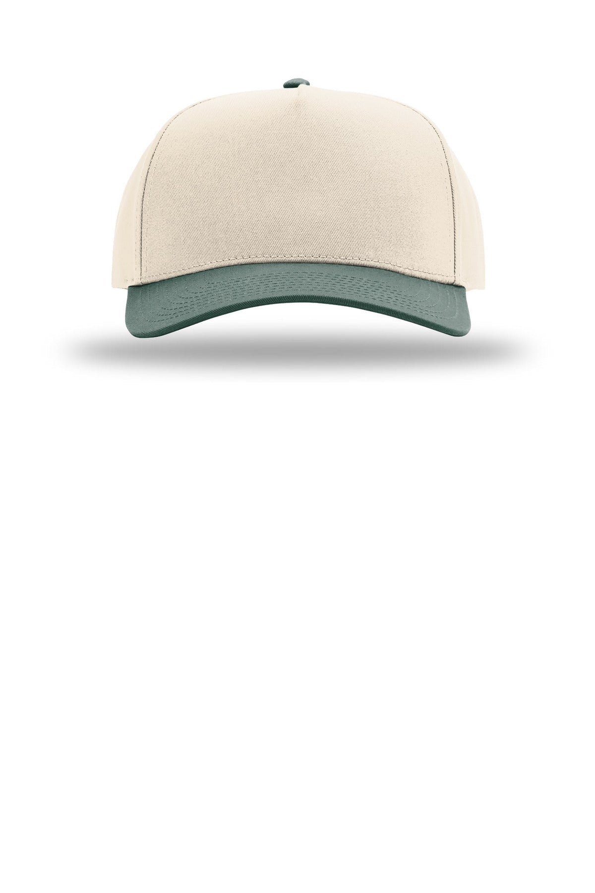 Richardson Full Fabric 5-Panel Champ - Cream/ Cream/ Dark Green