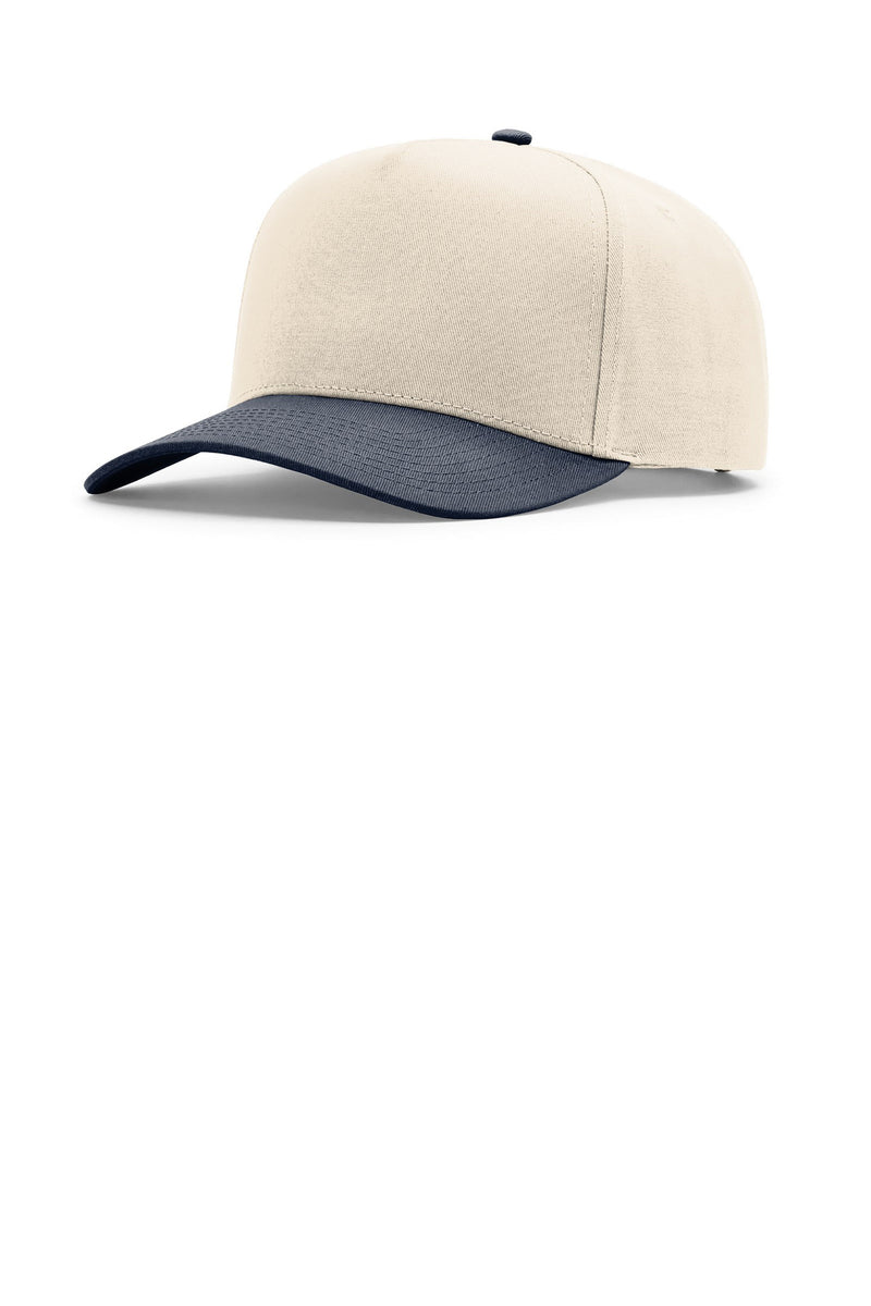 Richardson Full Fabric 5-Panel Champ - Cream/ Cream/ Navy