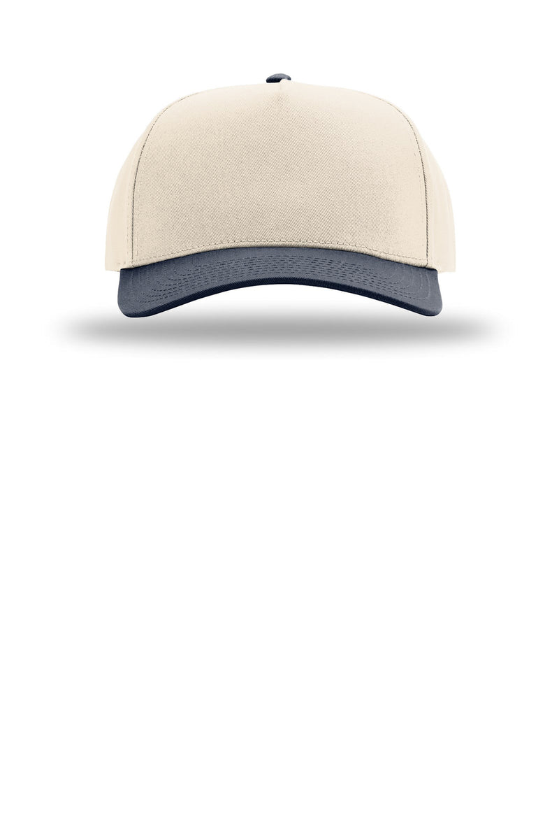 Richardson Full Fabric 5-Panel Champ - Cream/ Cream/ Navy