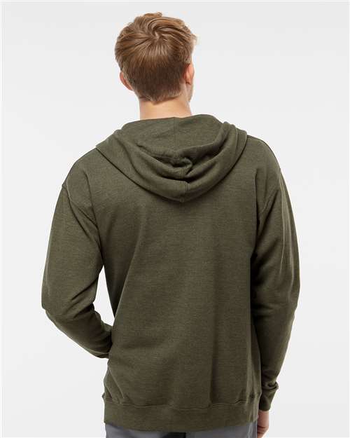 Unisex Midweight Full-Zip Hooded Sweatshirt - Army Heather