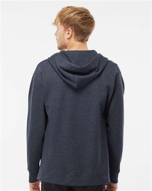 Unisex Midweight Full-Zip Hooded Sweatshirt - Classic Navy Heather