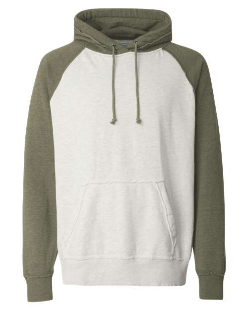 Men's Vintage Heather Hooded Sweatshirt - Oatmeal Heather/ Army Heather