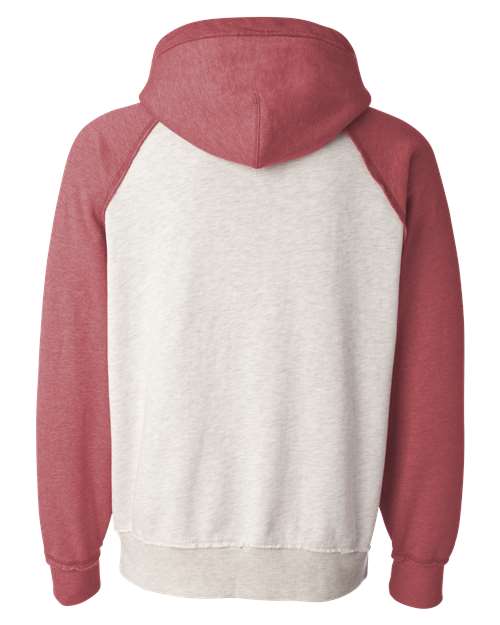 Men's Vintage Heather Hooded Sweatshirt - Oatmeal Heather/ Simply Red Heather