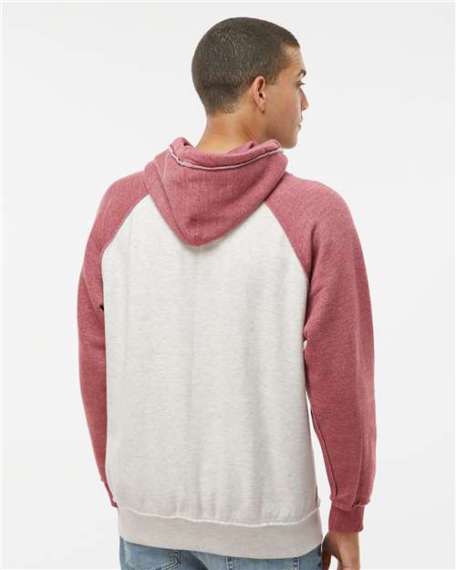 Men's Vintage Heather Hooded Sweatshirt - Oatmeal Heather/ Simply Red Heather