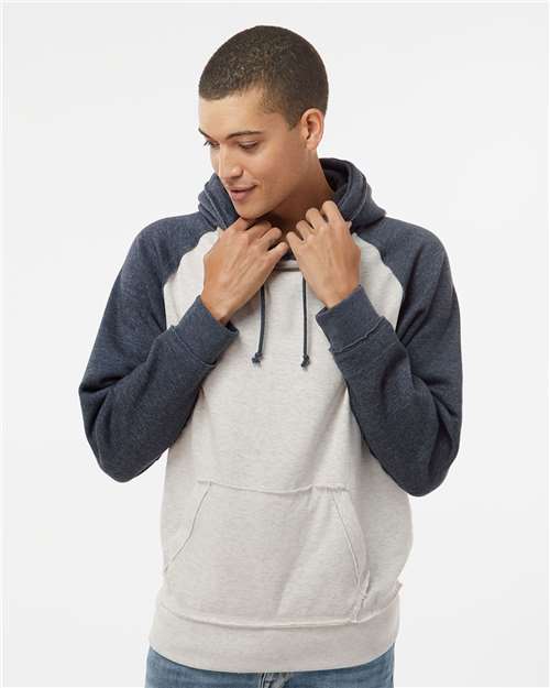 Men's Vintage Heather Hooded Sweatshirt - Oatmeal Heather/ Vintage Navy Heather