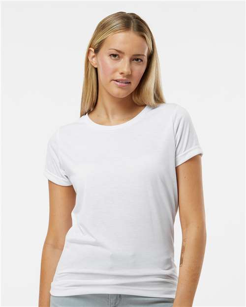 Women's Polyester Sublimation Tee - White