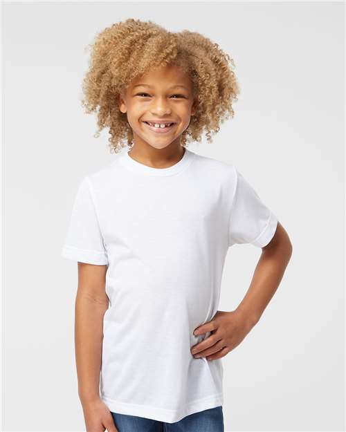 Youth Polyester Sublimation Tee - White