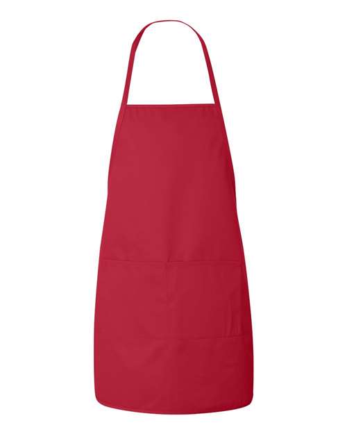 Long Butcher Block Apron - Red
