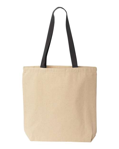 Natural Tote with Contrast-Color Handles - Natural/ Black