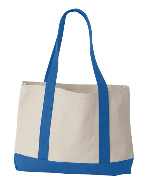 Leeward Boater Tote - Natural/ Royal