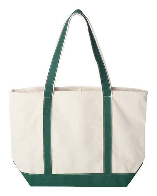 Carmel Classic XL Cotton Canvas Resort Tote - Natural/ Forest