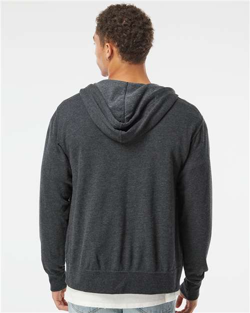Unisex Heathered French Terry Full-Zip Hooded Sweatshirt - Charcoal Heather