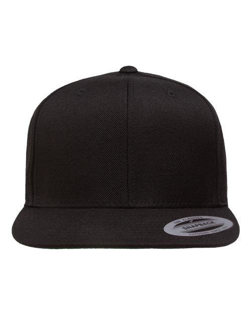 Premium Flat Bill Snapback Cap - Black