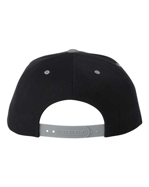 Premium Flat Bill Snapback Cap - Black/ Silver