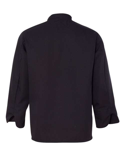 Ten Pearl Button Black Chef Coat - Black