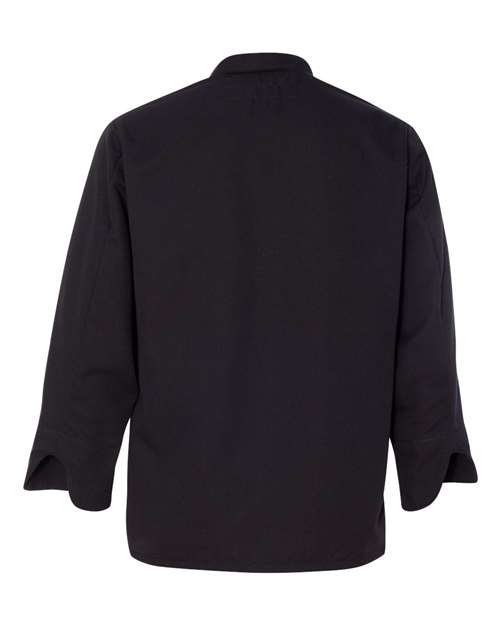 Black Knot Button Chef Coat - Black