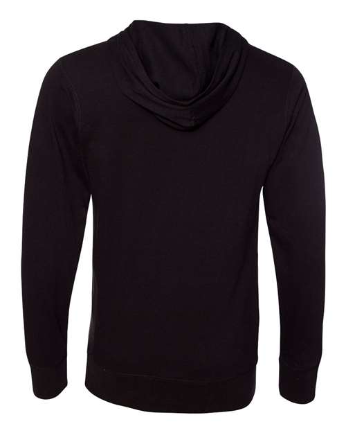 Unisex Jersey Sport Lace Hooded Pullover - Black