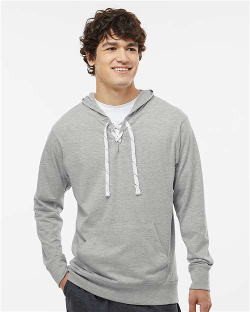 Unisex Jersey Sport Lace Hooded Pullover - Oxford
