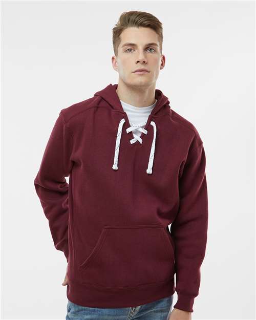 Men's Sport Lace Hooded Sweatshirt - Maroon