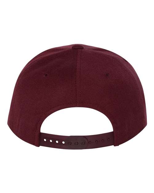 Premium Flat Bill Snapback Cap - Maroon