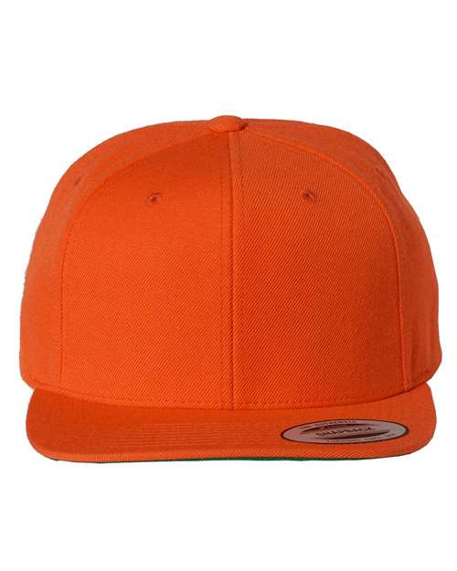 Premium Flat Bill Snapback Cap - Orange