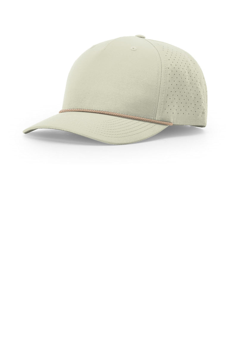 Richardson Laser Perf Performance Rope Cap - Oat Milk/ Elmwood White