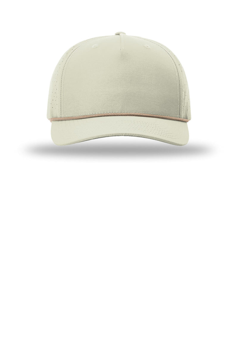 Richardson Laser Perf Performance Rope Cap - Oat Milk/ Elmwood White