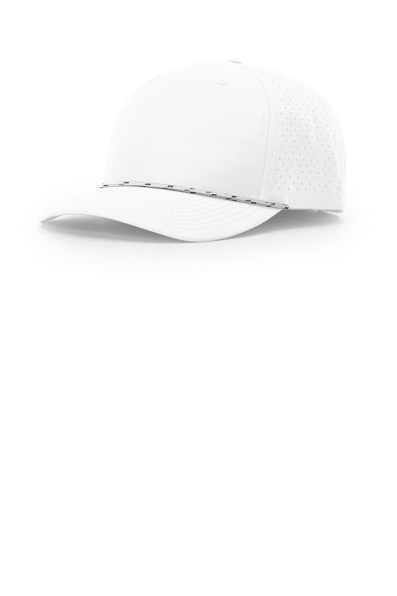 Richardson Laser Perf Performance Rope Cap - White/ White Black