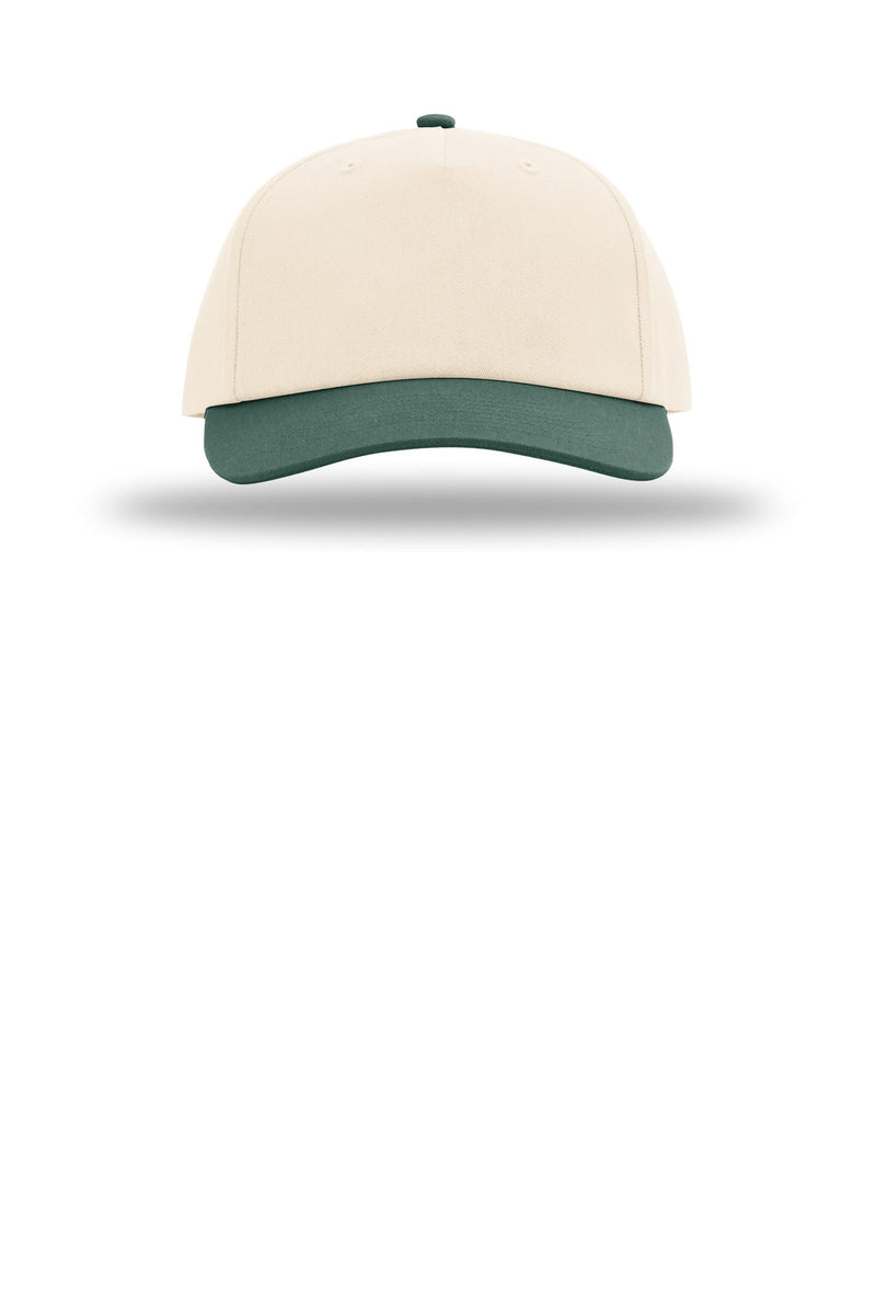 Richardson 5-Panel Relaxed Gramps - Cream/ Cream/ Dark Green