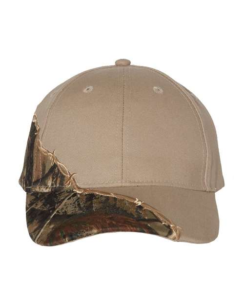 Licensed Camo with Barbed Wire Embroidery Cap - AP/ Tan