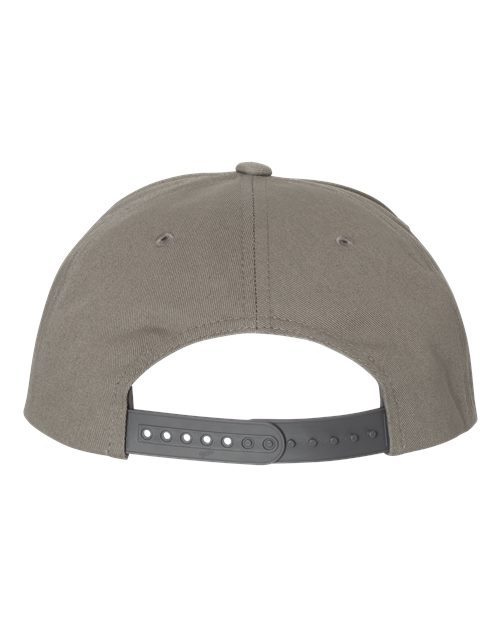 Five-Panel Cotton Twill Snapback Cap - Grey