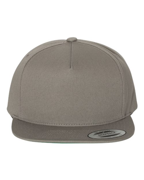 Five-Panel Cotton Twill Snapback Cap - Grey