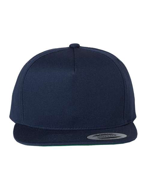 Five-Panel Cotton Twill Snapback Cap - Navy