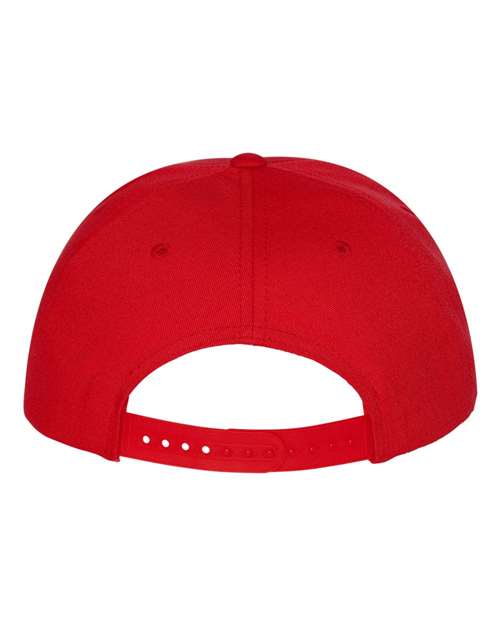 Five-Panel Cotton Twill Snapback Cap - Red