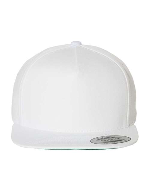Five-Panel Cotton Twill Snapback Cap - White