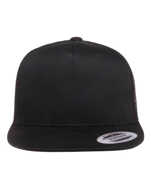 Classic Five-Panel Trucker Cap - Black