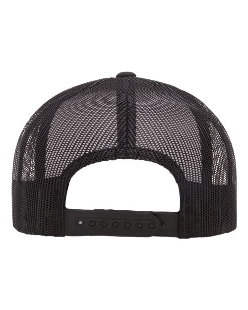 Classic Five-Panel Trucker Cap - Black/ White/ Black