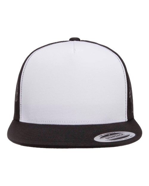 Five-Panel Classic Trucker Cap - Black/ White/ Black