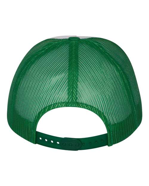 Classic Five-Panel Trucker Cap - Kelly/ White/ Kelly
