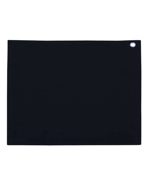 Velour Hemmed Towel with Grommet & Hook - Black