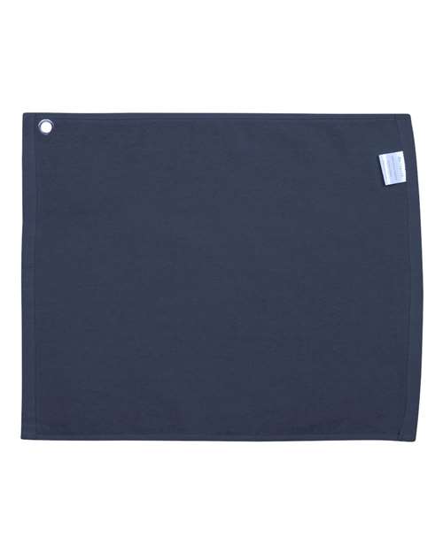Velour Hemmed Towel with Grommet & Hook - Navy