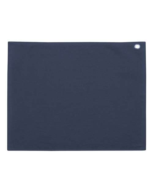Velour Hemmed Towel with Grommet & Hook - Navy