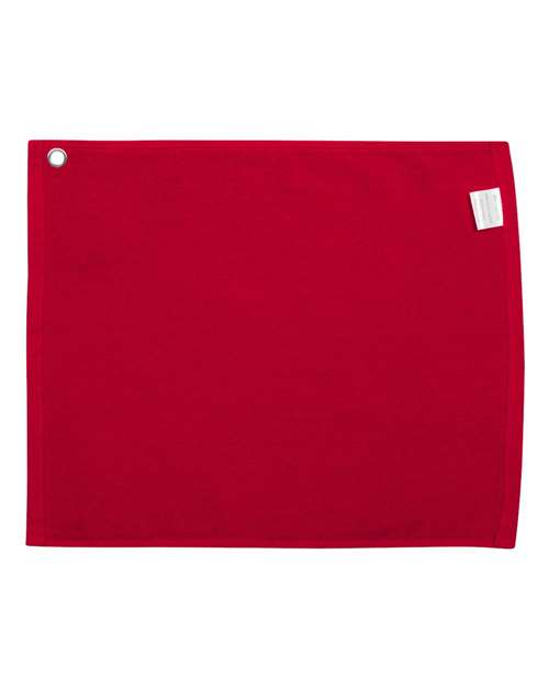 Velour Hemmed Towel with Grommet & Hook - Red