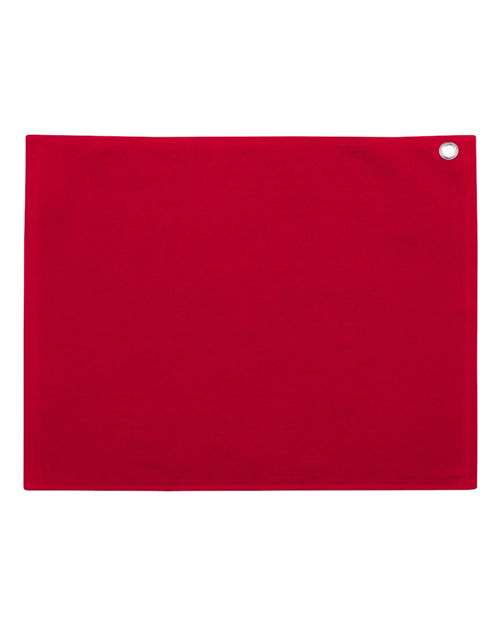 Velour Hemmed Towel with Grommet & Hook - Red