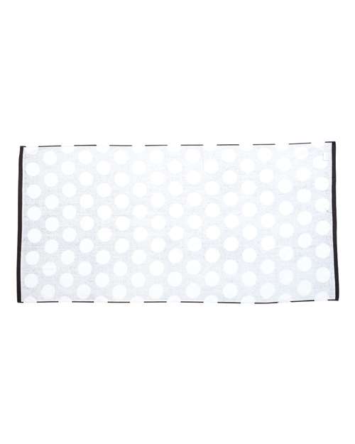 Polka Dot Velour Beach Towel - Black