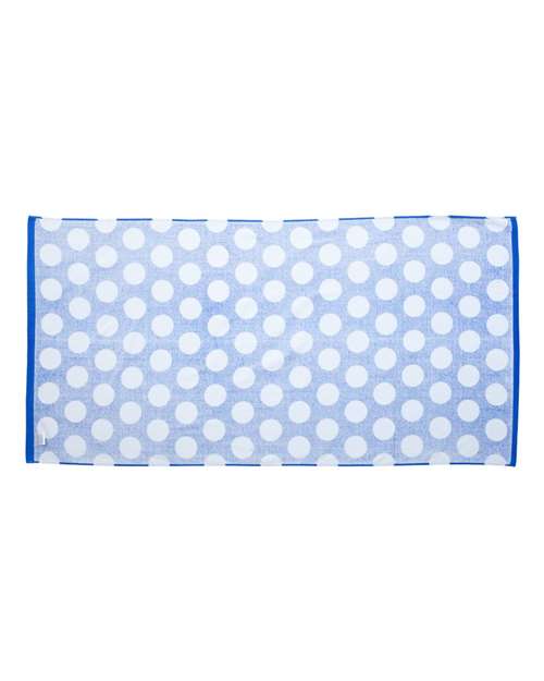 Polka Dot Velour Beach Towel - Royal
