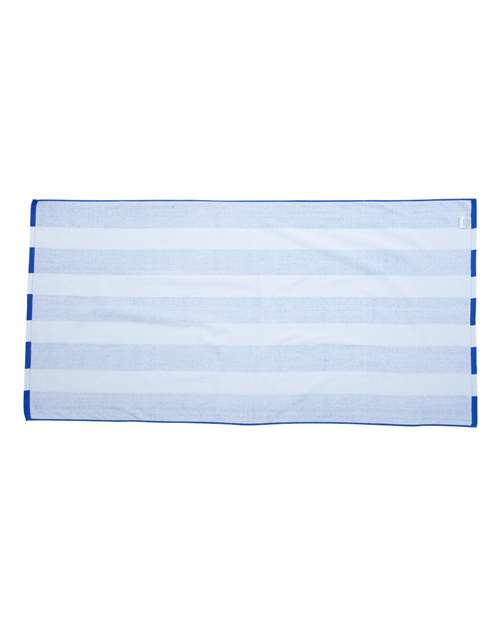 Cabana Stripe Velour Beach Towel - Royal