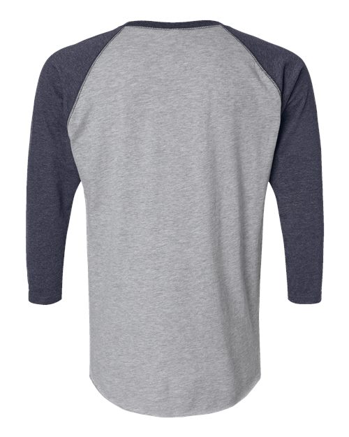 Men's Baseball Fine Jersey Three-Quarter Sleeve Tee - Vintage Heather/ Vintage Navy